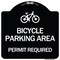 Signmission Bicycle Parking Area Permit Required W/ Graphic Heavy-Gauge Aluminum Sign, 18" x 18", BW-1818-24324 A-DES-BW-1818-24324 - alternate 1